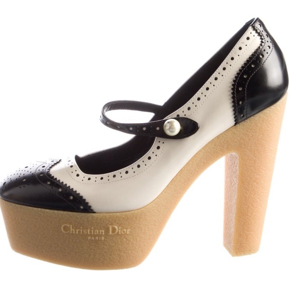 Christian Dior Black and White Platform Heels
 US 6 IT 36 made  in Italy - Picture 1 of 5